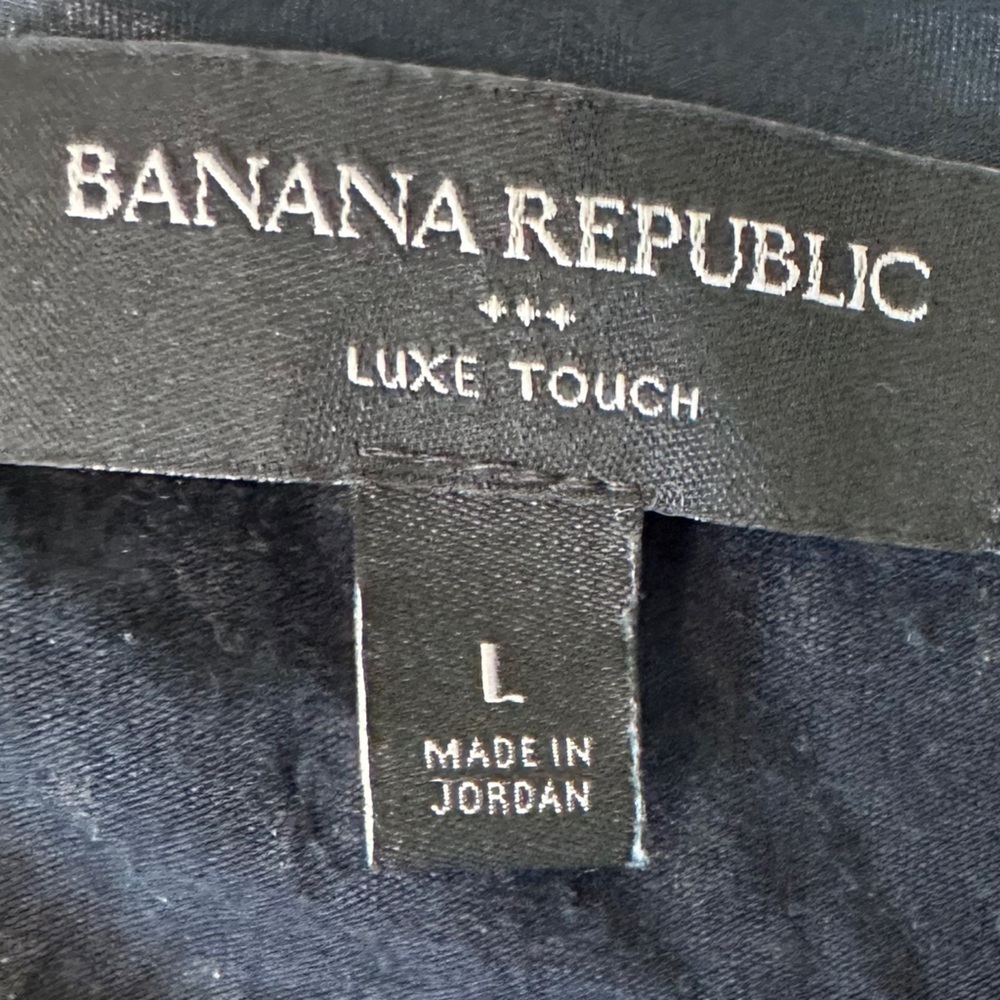👏Banana Republic Luxe Touch Black with tan color Top Size L - Picture 6 of 6